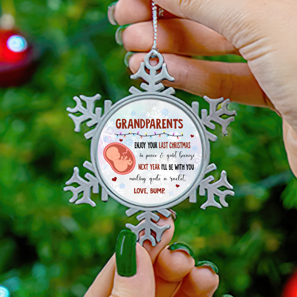 Gift For Future Grandparent Next Year I'll Be With You Making Quite A Racket Ornament - NT - NN0612212