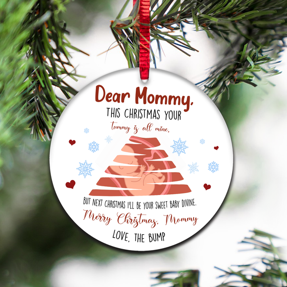 Gift For Future Mommy Next Christmas I'll Be Your Sweet Baby Divine Ornament - NT - NN2511215