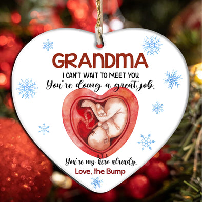 Gift For Grandma Can't Wait To Meet You You're Doing A Great Job Ornament - NT - NN1611218