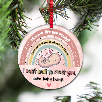 Gift For Future Mommy Our Adventure Is About To Start Can't Wait To Meet You Ornament - NT - NN2211216