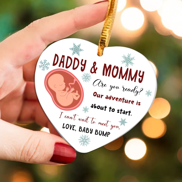 Gift For Future Mommy And Daddy Are You Ready Our Adventure Is About To Start Ornament - NT - NN1211218