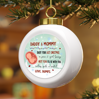 Gift For Future Mommy And Daddy Next Year I'll Be With You Making Quite A Racket Ornament - NT - NN0212214