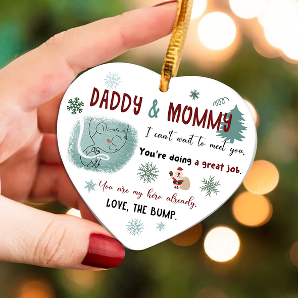 Gift For Future Daddy And Mommy Can't Wait To Meet You Ornament - NT - NN22112111