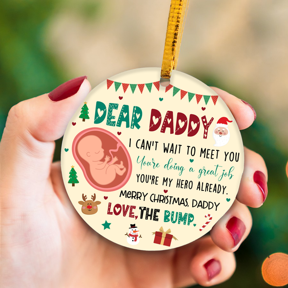 Gift For Future Daddy Can't Wait To Meet You You're Doing A Great Job Ornament - NT - NN0911219