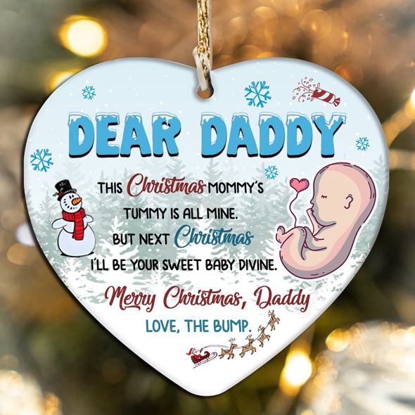 Gift For Dad This Christmas Mommy's Tummy Is All Mine Ornament - NT - NN1211216