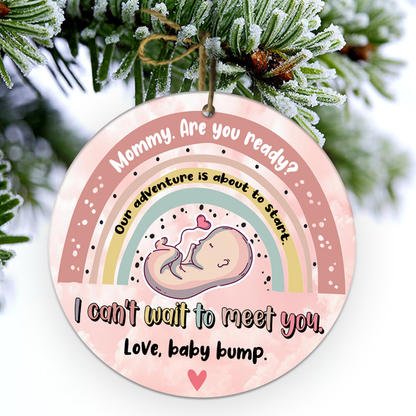 Gift For Future Mommy Our Adventure Is About To Start Can't Wait To Meet You Ornament - NT - NN2211216