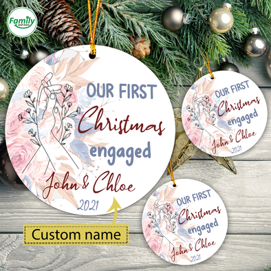 Gift For Couple Our First Christmas Engaged Ornament - Nt Nn0210217