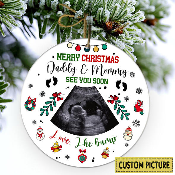 Personalized Gift For Future Daddy And Mommy Merry Christmas See You Soon Ornament - NT - NN2311216