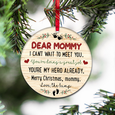 Gift For Future Mommy Merry Christmas Can't Wait To Meet  You You're Doing A Great Job Ornament - NT - NN2810214