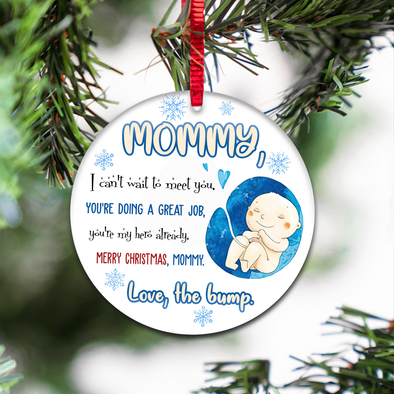 Gift For Future Mommy Merry Christmas You're Doing A Great Job You're My Hero Already Ornament - NT - NN2810213