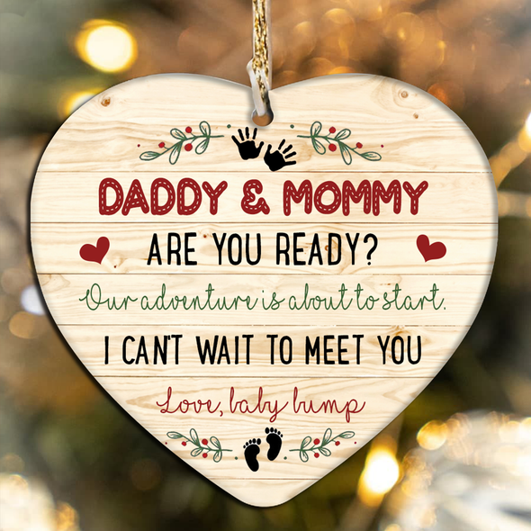 Gift For Future Mommy And Daddy Are You Ready Our Adventure Is About To Start Ornament - NT - NN1011215
