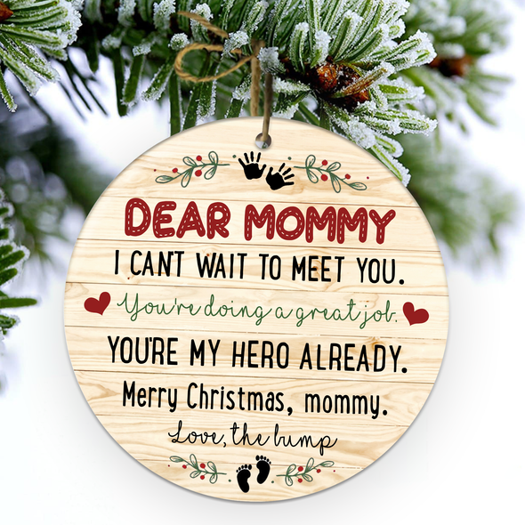 Gift For Future Mommy Merry Christmas Can't Wait To Meet  You You're Doing A Great Job Ornament - NT - NN2810214