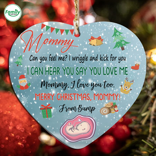 Gift For Future Mommy Can You Feel Me I Wriggle And Kick For You Merry Christmas Ornament - NT - NN1210211