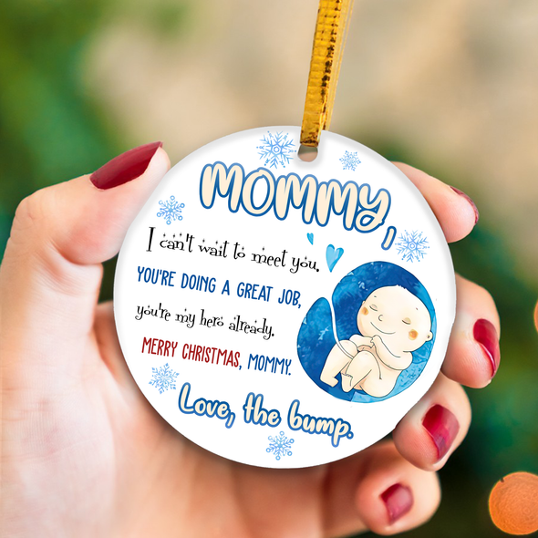 Gift For Future Mommy Merry Christmas You're Doing A Great Job You're My Hero Already Ornament - NT - NN2810213