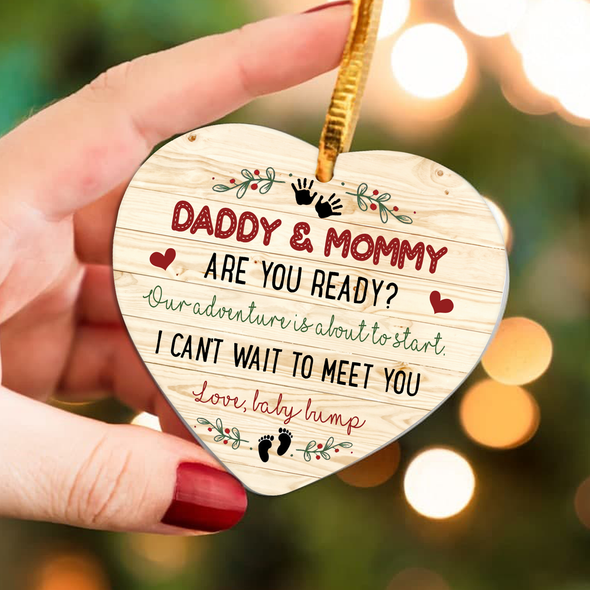 Gift For Future Mommy And Daddy Are You Ready Our Adventure Is About To Start Ornament - NT - NN1011215