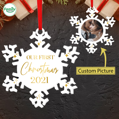 Personalized Gift For Couple Our First Christmas 2021 Ornament - Nt