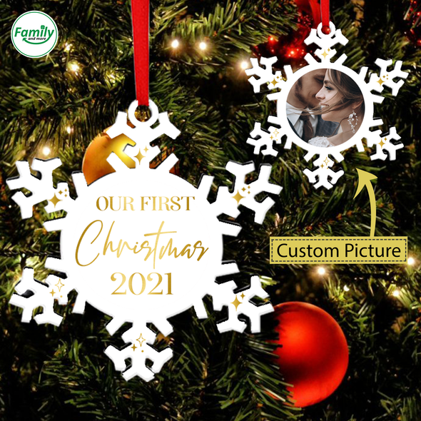 Personalized Gift For Couple Our First Christmas 2021 Ornament - Nt