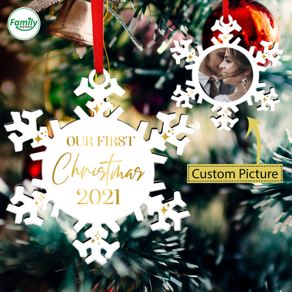 Personalized Gift For Couple Our First Christmas 2021 Ornament - Nt