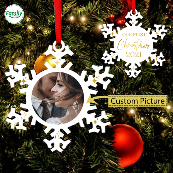 Personalized Gift For Couple Our First Christmas 2021 Ornament - Nt