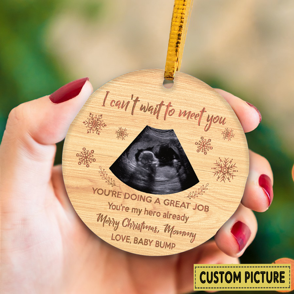 Personalized Gift For Future Mommy Can't Wait To Meet You Merry Christmas Ornament - NT - NN2411213