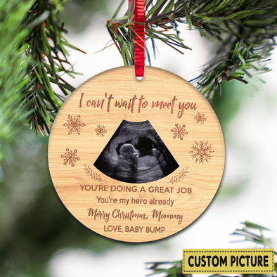 Personalized Gift For Future Mommy Can't Wait To Meet You Merry Christmas Ornament - NT - NN2411213