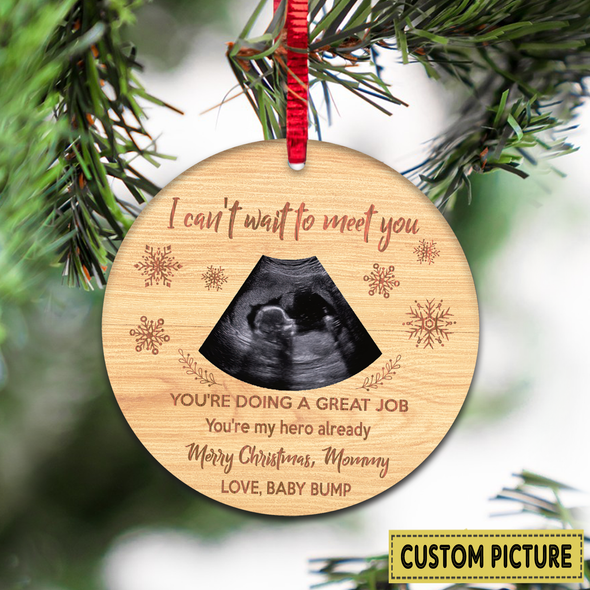 Personalized Gift For Future Mommy Can't Wait To Meet You Merry Christmas Ornament - NT - NN2411213