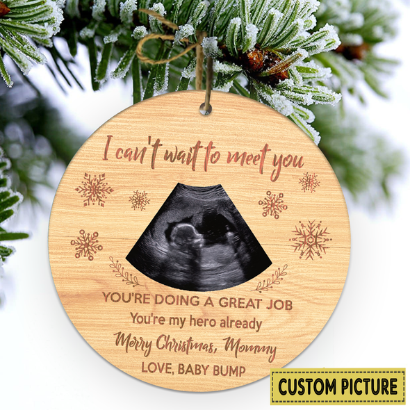 Personalized Gift For Future Mommy Can't Wait To Meet You Merry Christmas Ornament - NT - NN2411213