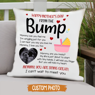 Personalized Gift For Future Mommy Love, Kisses, Hugs From Your Baby Bump Pillow - Nt - NN2503223
