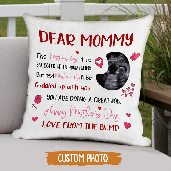 Personalied Gift For Future Mommy This Mother's Day I'll Be Snuggled Up In Your Tummy Pillow - NT - NN0104226