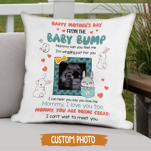 Personalized Gift For Future Mommy Can You Feel Me I'm Wirggling Just For You Pillow - NT - NN0502226