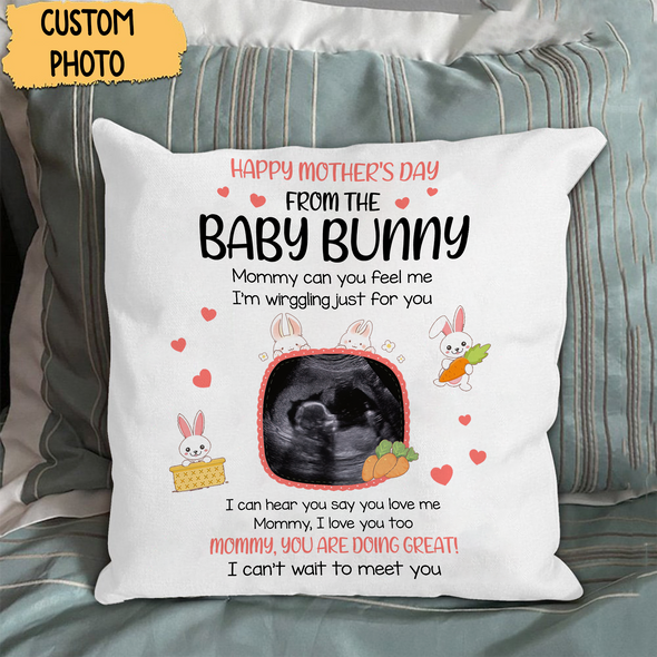 Personalized Gift For Future Mommy Happy Mother's Day From The Baby Bunny Pillow - NT - NN3103223