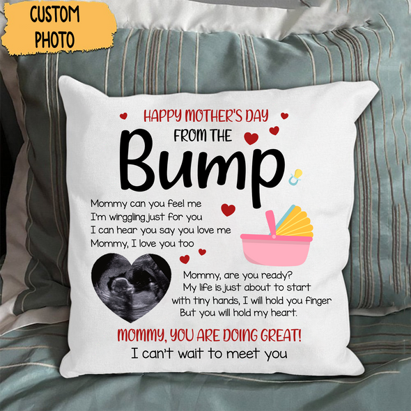 Personalized Gift For Future Mommy Love, Kisses, Hugs From Your Baby Bump Pillow - Nt - NN2503223