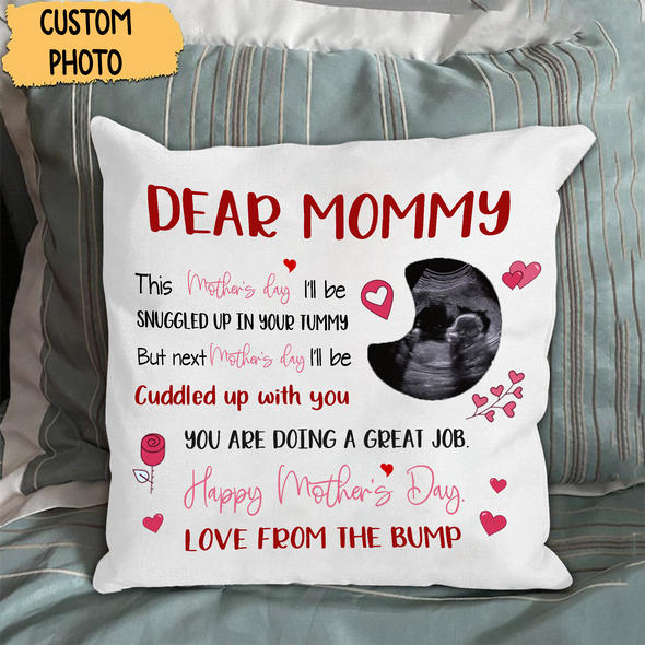 Personalied Gift For Future Mommy This Mother's Day I'll Be Snuggled Up In Your Tummy Pillow - NT - NN0104226
