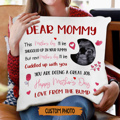 Personalied Gift For Future Mommy This Mother's Day I'll Be Snuggled Up In Your Tummy Pillow - NT - NN0104226