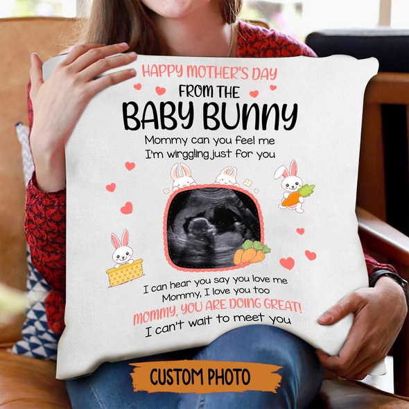 Personalized Gift For Future Mommy Happy Mother's Day From The Baby Bunny Pillow - NT - NN3103223
