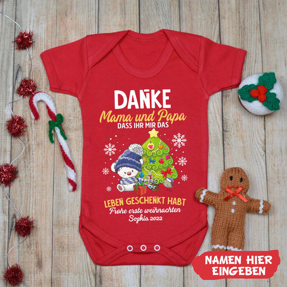 Personalisiert Danke  Mama und Papa Das ihr Mir Das Leben Geschnkt Habt Baby Onesie - NT -HB09112225-2