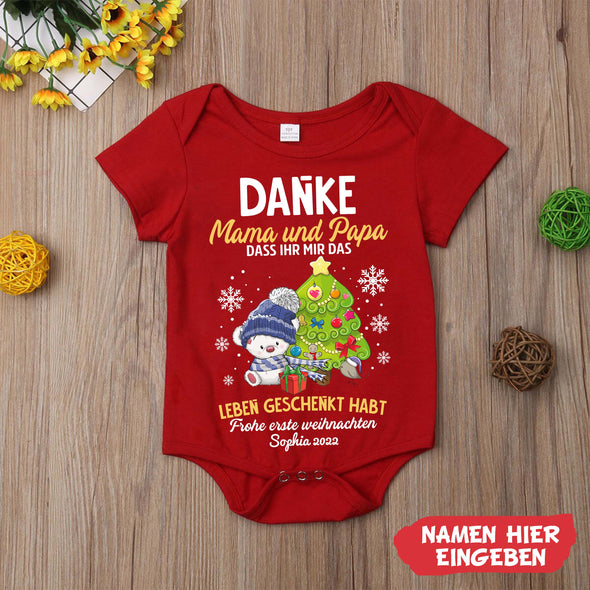 Personalisiert Danke  Mama und Papa Das ihr Mir Das Leben Geschnkt Habt Baby Onesie - NT -HB09112225-2