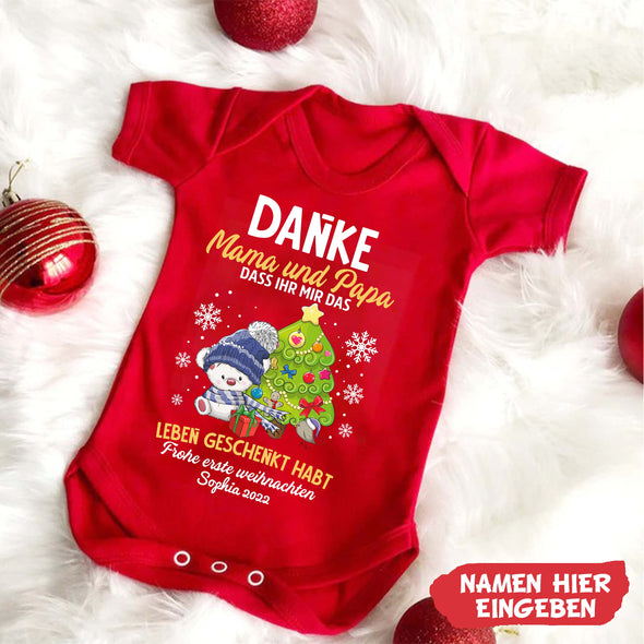 Personalisiert Danke  Mama und Papa Das ihr Mir Das Leben Geschnkt Habt Baby Onesie - NT -HB09112225-2