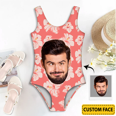 Customized Man's Face One Piece Swimsuit, Swimwear  - NT - NN2206221