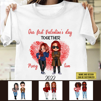 Gift For Couple Our First Valentine's Day T-shirt - NT - NN1401221