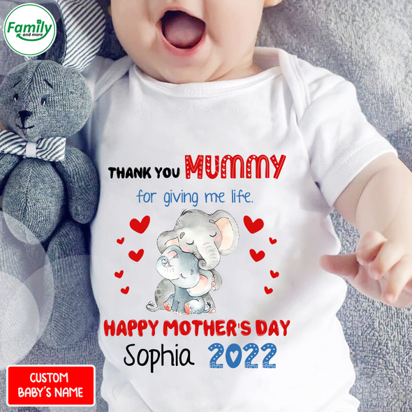Gift For Future Mummy Thank You Mummy For Giving Me Life Baby Onesie - NT - NN0203221