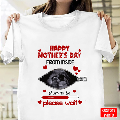 Personalized Gift For Future Mummy Happy Mother's Day From Inside Mum To Be Please Wait T-shirt - NT - NN2202225