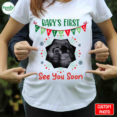 Personalized Gift For Future Mommy Baby First Christmas T-Shirt - NT- HB1910221