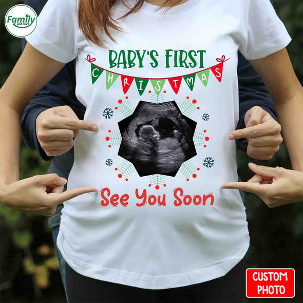 Personalized Gift For Future Mommy Baby First Christmas T-Shirt - NT- HB1910221
