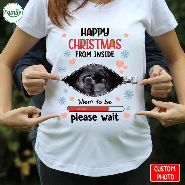 Personalized Gift For Future Mommy Happy Christmas From Inside T-Shirt - NT- HB1909222