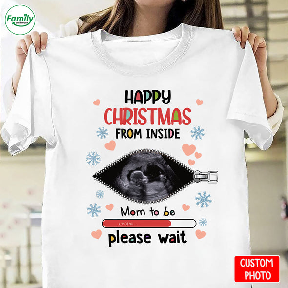 Personalized Gift For Future Mommy Happy Christmas From Inside T-Shirt - NT- HB1909222