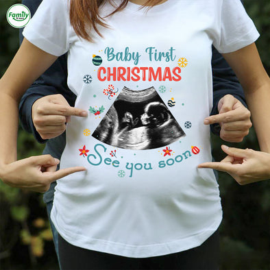 Personalized Gift For Future Mommy Baby First Christmas T-Shirt - NT- HB2009222