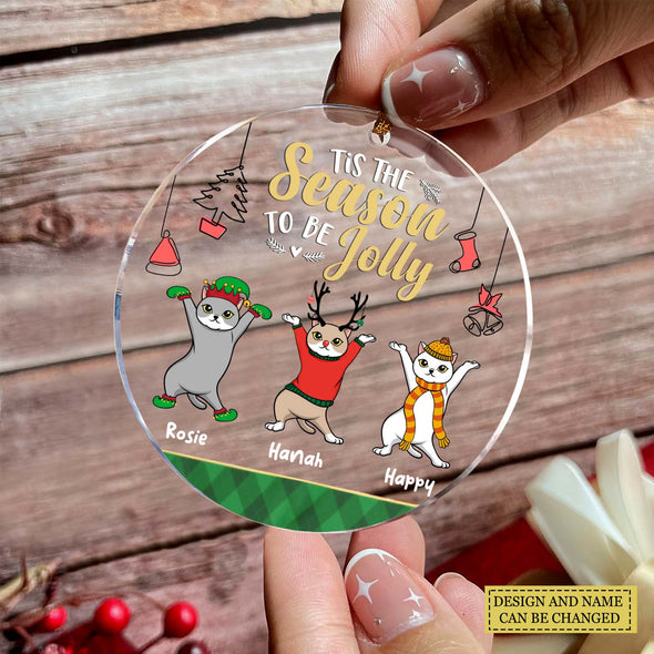 Personalized Gift For Cat Lovers, Tis The Jolly Season Christmas Ornament LHT-LTT231122