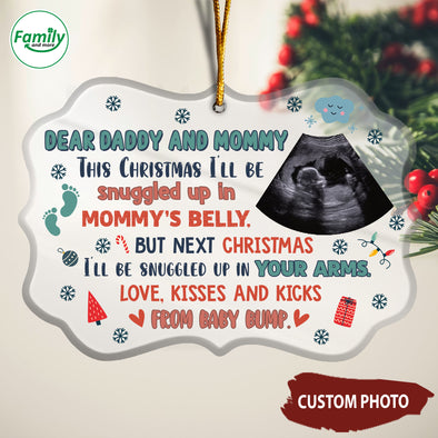 Personalized Gift For Future Daddy & Mommy This Christmas I'll Be Snuggled Up In Mommy's Belly Ornament - NT-HB2709221