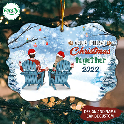 Personalized Gift For Couple Our First Christmas Together 2022 Ornament-NT-HB0710223